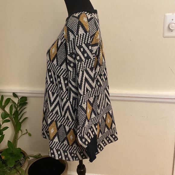 Diane Von Furstenberg Vintage 80-90 Metallic Abstract Print Knit‎ Sweater Large - Picture 2 of 9